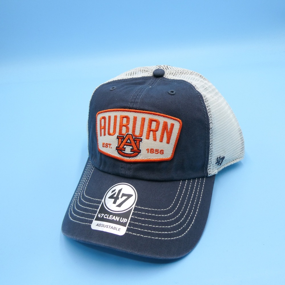 '47 Hat Mens One Size 47 Clean Up Auburn Tigers Navy Blue Trucker Mesh‎ Snapback